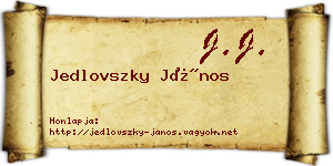 Jedlovszky János névjegykártya