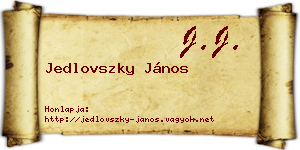 Jedlovszky János névjegykártya