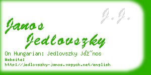 janos jedlovszky business card